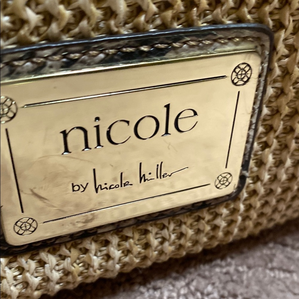 Nicole Miller Tan and Brown Clutch with Stylish Wristlet - Picture 2 of 14